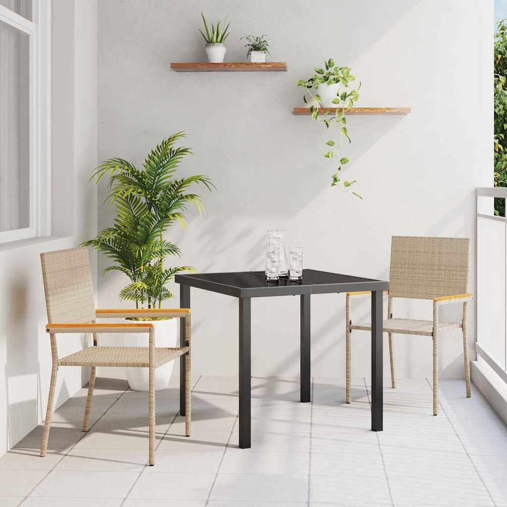Garten Stapelstühle 2 pcs Creme, Braun